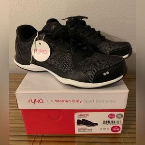 Ryka Grafik Black and Grey Sneakers Size 10 New in Box